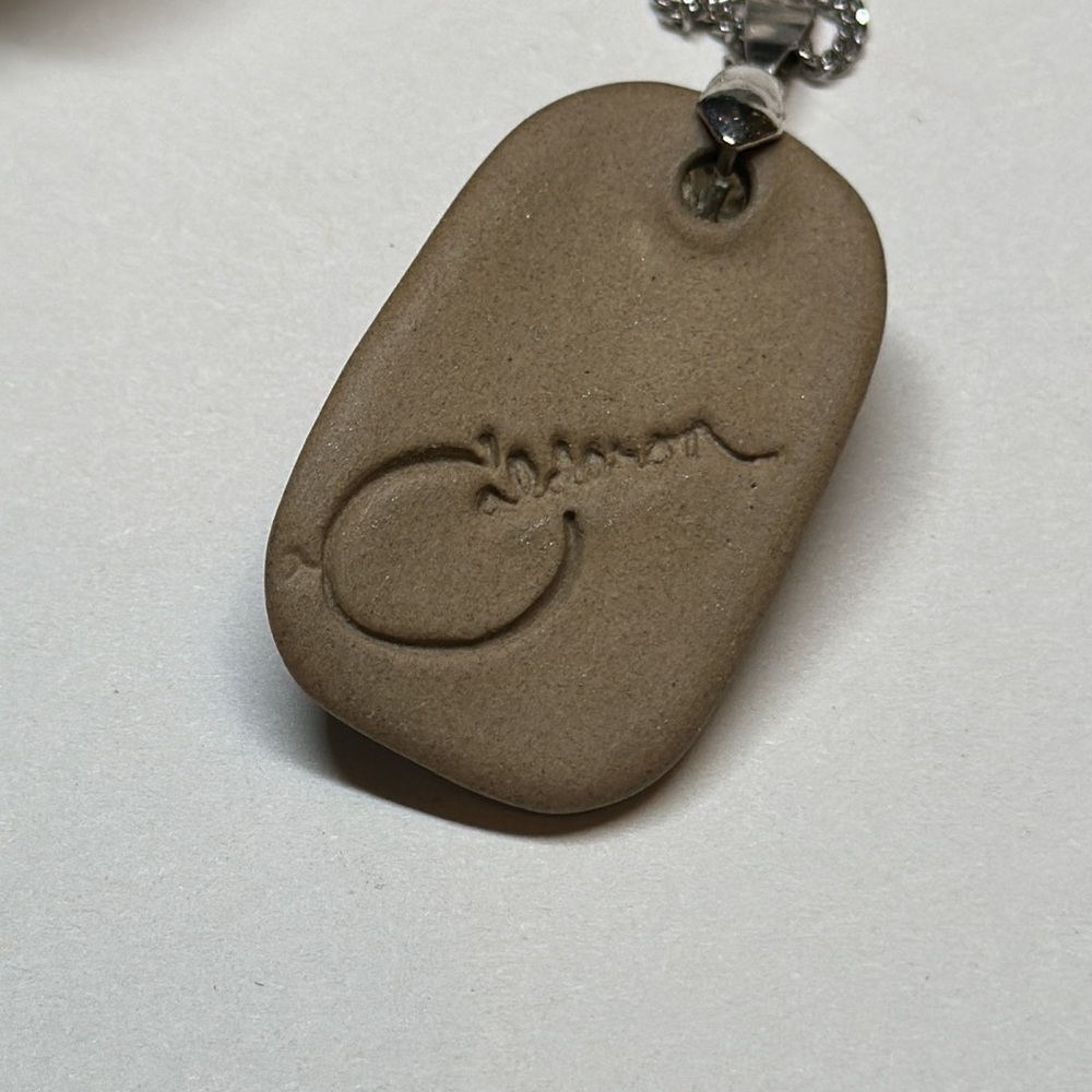 XVintage Calderon ceramic enamel and stone cabochon necklace on sterling chain - Picture 6 of 10